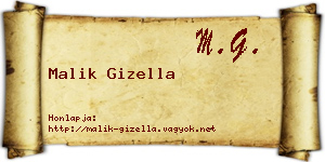 Malik Gizella névjegykártya